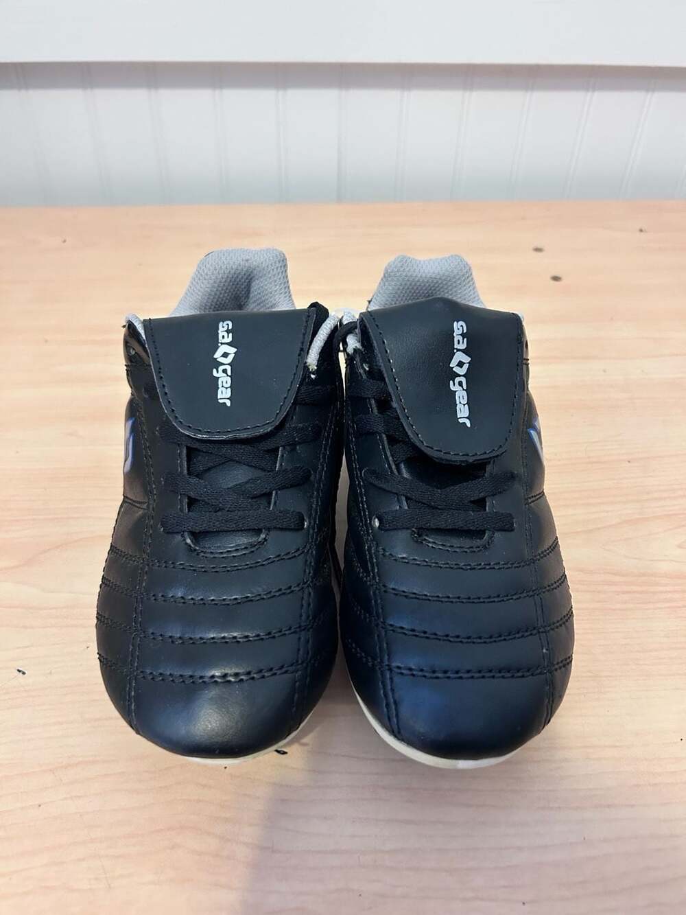 SA Gear Youth Soccer Cleats Black and Silver Synthetic Boots